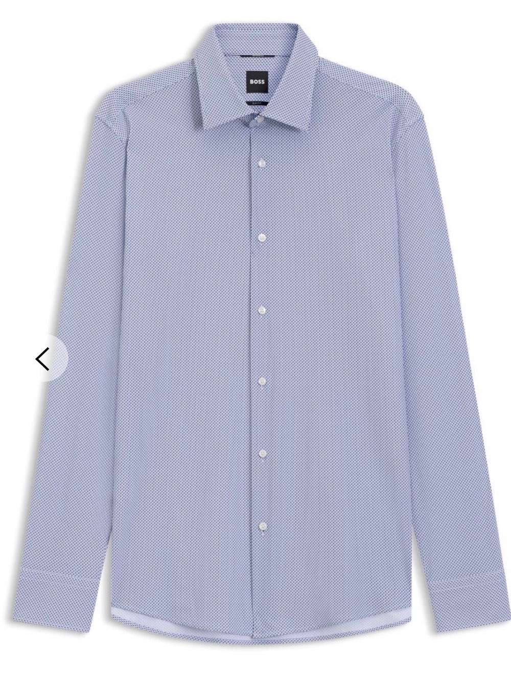 BOSS Light Blue Micro-Pattern Long-Sleeve Dress Shirt